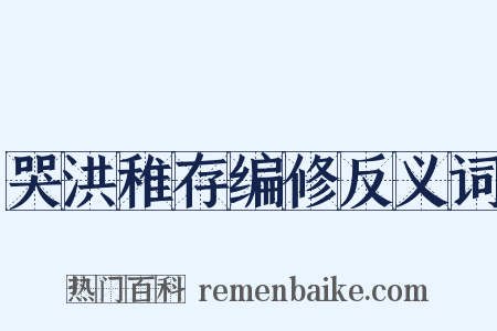 哭洪稚存编修反义词是什么意思的图片